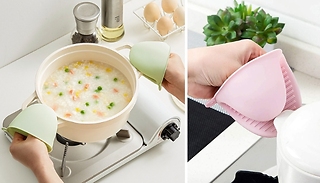 2-Piece Non-Slip Silicone Oven Mitts - 4 Colours