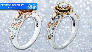 Floral Ring with Crystals from Swarovski