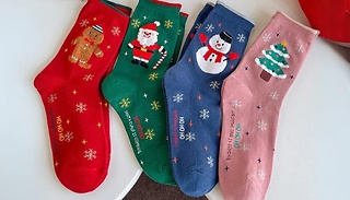 4 Pairs of Christmas Tube Socks