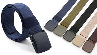 Unisex Nylon Canvas Buckle Belt - 6 Colours