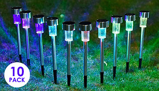 10-Pack of Stainless Steel Solar Posts - 2 Colours
