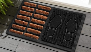 2-in-1 Coir Rubber Door Mat & Shoe Scraper