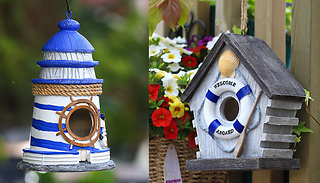 Hand Painted Resin Hanging Birdhouse - 2 Designs