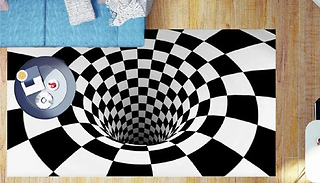 Optical Illusion Black and White Rug - 5 Sizes