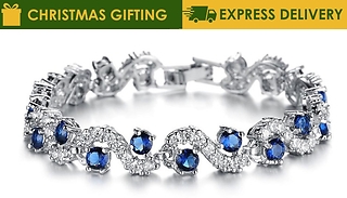 1 or 2 Blue Simulated Sapphire Bracelet made with Crystals from Swarov ...