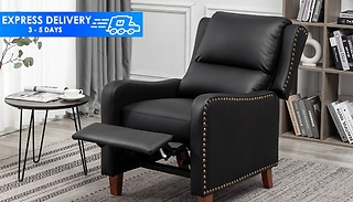 Pushback Recliner Faux Leather Armchair with Rivet