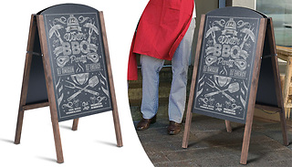 Foldable Free-Standing Pine Frame Blackboard