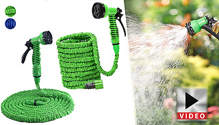 50ft, 75ft, or 100ft Expanding Garden Hose with Spray Gun - 2 Colours