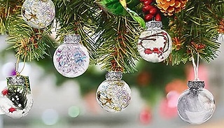 12-Pack Clear Christmas Tree Decorations - 4 Set Options!