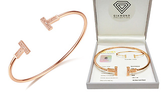 Genuine Diamond Rose Gold Bangle