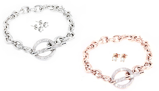 One or Two Jora Two-Piece Sets Made with Crystals from Swarovski - 2 C ...