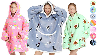 Adult & Kids Oversized Fluffy Wearable Blanket Hoodies - 7 Designs & 2 ...