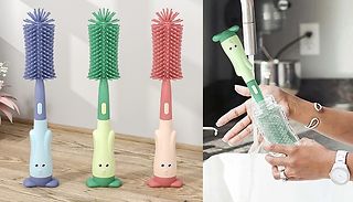 3-in-1 Silicone Bottle and Teat Cleaning Brush - 3 Colours