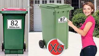 6 Personalised Wheelie Bin Stickers - 4 Designs