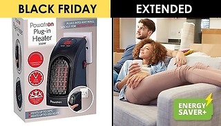 Powatron 350W Plug-In Heater - Adjustable Thermostat Timer & Speed Set ...