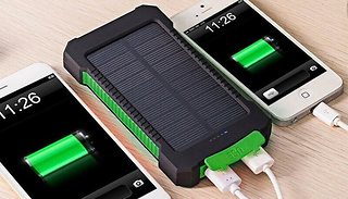 Dual USB Solar Power Bank With Flashlight - 5000mAh