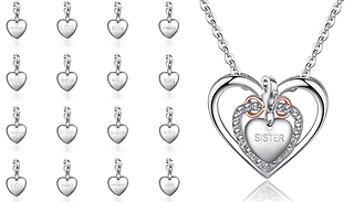 Infinity Love Necklace With Crystals From Swarovski With Charm - 16 Charm...