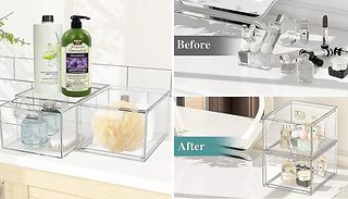 Transparent, Acrylic & Stackable Storage Boxes - 2-Pack