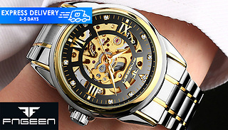 Fngeen Limited Edition Automatic Men's Skeleton Dial Watch - 2 Colours