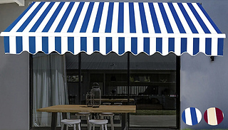 Retractable DIY Manual Patio Awning - 2 Colours