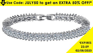 7ct Simulated Sapphire Square Tennis Bracelet