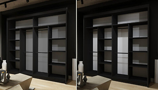Ringo Modern Double Door Sliding Wardrobe - 3 Colours & 2 Sizes