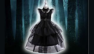 Wednesday Addams Inspired Black Princess Dress 