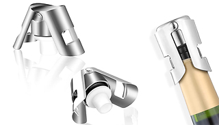 2 Pack Champagne Vacuum Seal Steel Stoppers