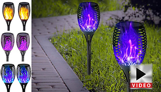 1-8 Solar LED Flickering Flame Torch Lights – 4 Colours