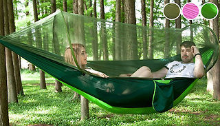 Camping Hammock with Mosquito Cover - 3 Colours & 2 Sizes