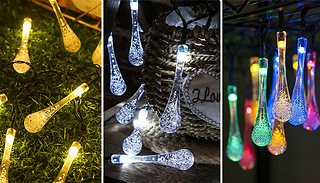 5, 7 or 12m Bubble Droplet LED Solar Lights - 3 Colours