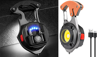 4-in-1 Keychain Light, Hammer & Screwdriver - 3 Colours