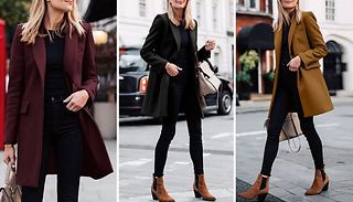 Long Blazer-Style Trench Coat - 3 Colours, 8 Sizes 