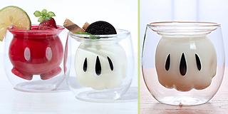 Short Novelty Double-Walled Drinking Glass - 2 Designs