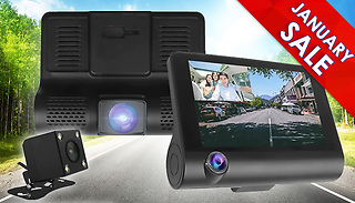 Triple Vision Dash Cam - Front, Rear & Interior Lenses