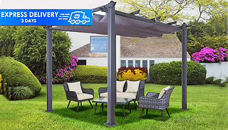 Aluminium 3m Square Pergola Gazebo in Grey