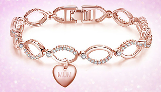 Swarovski Crystal Hoop Link Bracelet With Charm - 3 Designs