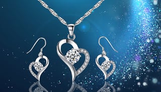 Swarovski Elements Crystal Heart Duo Set - 3 Colours