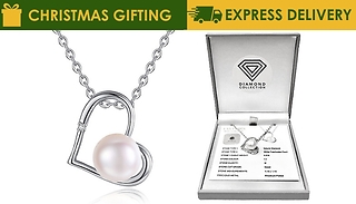 Genuine Diamond and Freshwater Pearl Certified Pendant