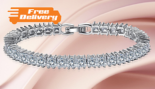 7ct Simulated Sapphire Square Tennis Bracelet