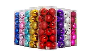12 or 24-Pack of Christmas Baubles - 8 Colours