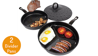 3-Piece Non-Stick Divider Frying Pan Set
