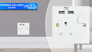 Single Switched Electric Socket Mains with USB Ports