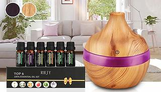 Electric Aroma Humidifier With Optional Essential Oils - 3 Designs & 2...