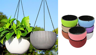 Hanging Rattan Effect Planter Basket - 8 Colours