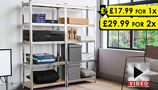5-Tier Heavy Duty XL Fortified Metal Shelving Units - 1 or 2