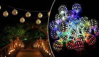 20, 30 or 50 Metal Ball Solar Lights - 2 Metal Colours & 2 Light Colours