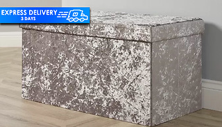 Flat Velvet Rectangle Storage Ottoman