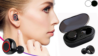 Bluetooth Wireless Noise Cancelling Earbuds with Charging Case - 2 Col ...