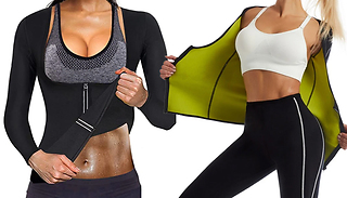Neoprene Sauna-Effect Long Sleeve Workout Body Shaper - 8 Sizes & 2 Co ...